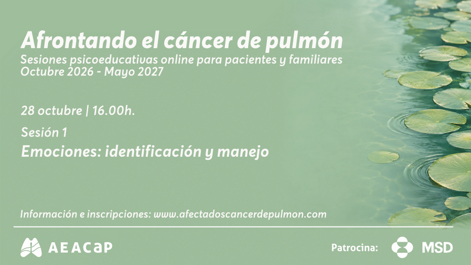Taller 'Afrontando el cáncer de pulmón'. Octubre 2026